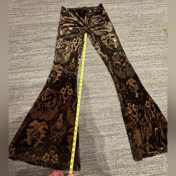 Free People Black and Brown Velvet Pants - Picture 3 of 3